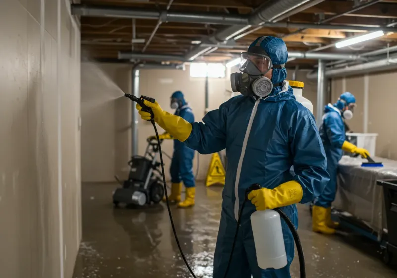 Basement Sanitization and Antimicrobial Treatment process in Rowan County, NC