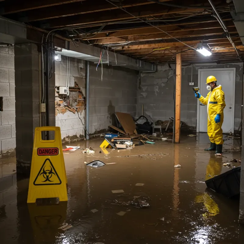 Flooded Basement Electrical Hazard in Rowan County, NC Property