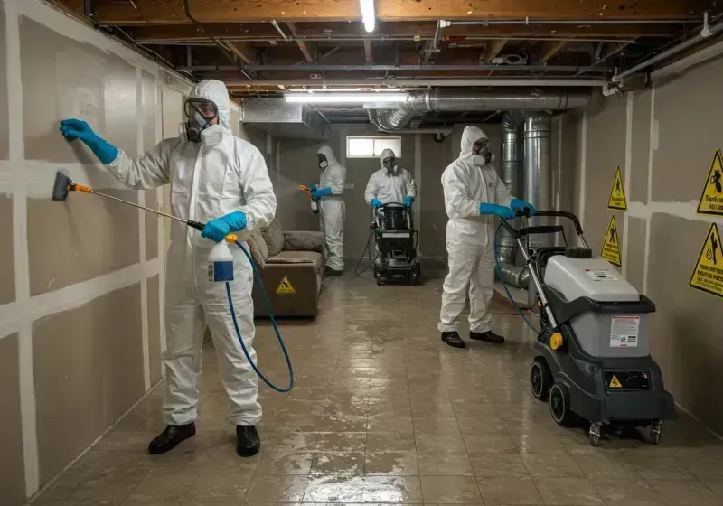 Basement Moisture Removal and Structural Drying process in Rowan County, NC